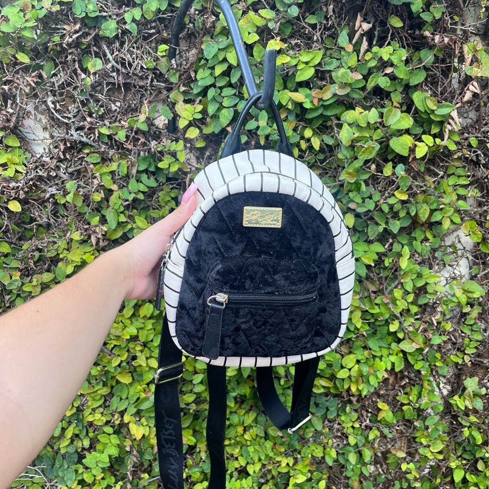 Betsey Johnson Black and White Quilted Backpack